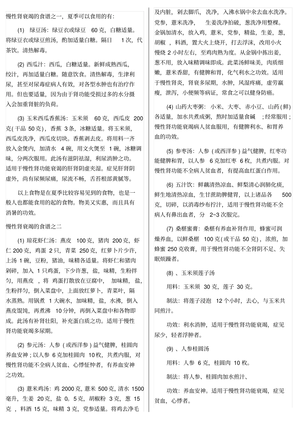 肾衰竭病人食谱_第1页