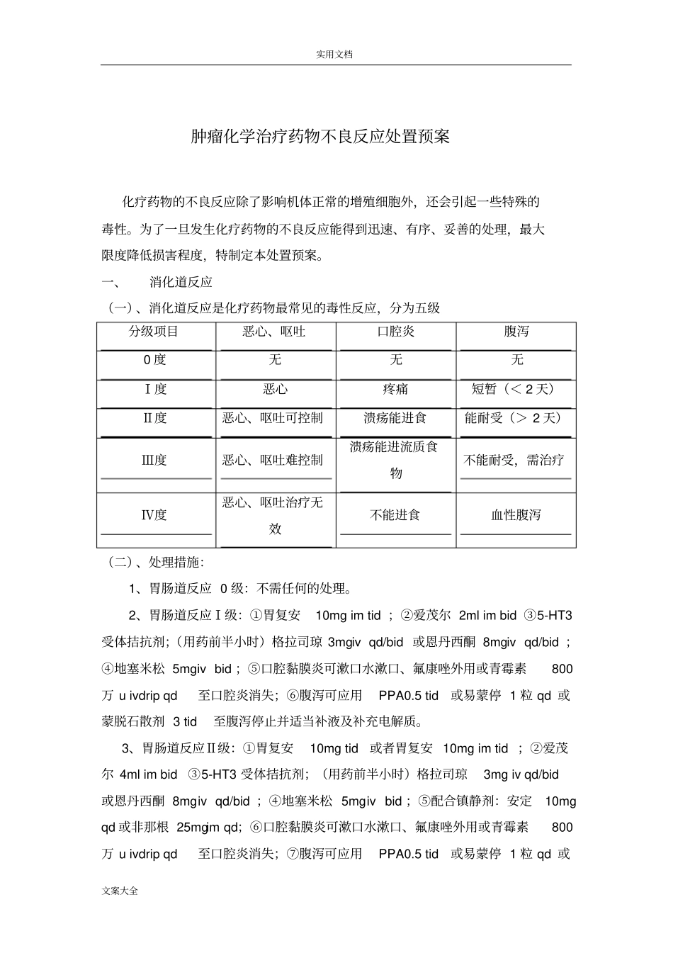 肿瘤化疗药不良反应预案处理_第1页