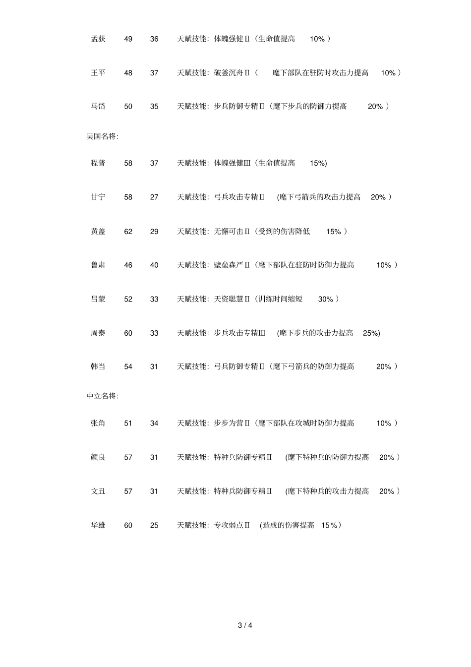 胡莱三国所有武将满属性参考表_第3页