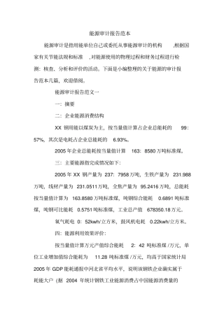 能源审计报告范本