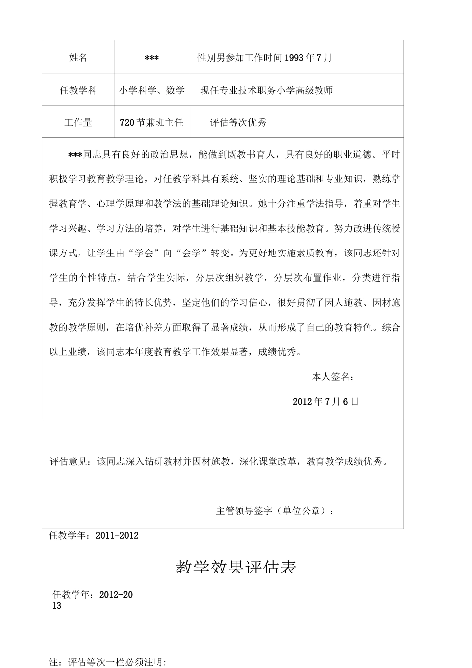 职称用教学效果评估表_第2页