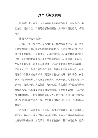 团员个人评议表现