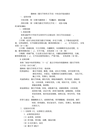 膝关节治疗路径