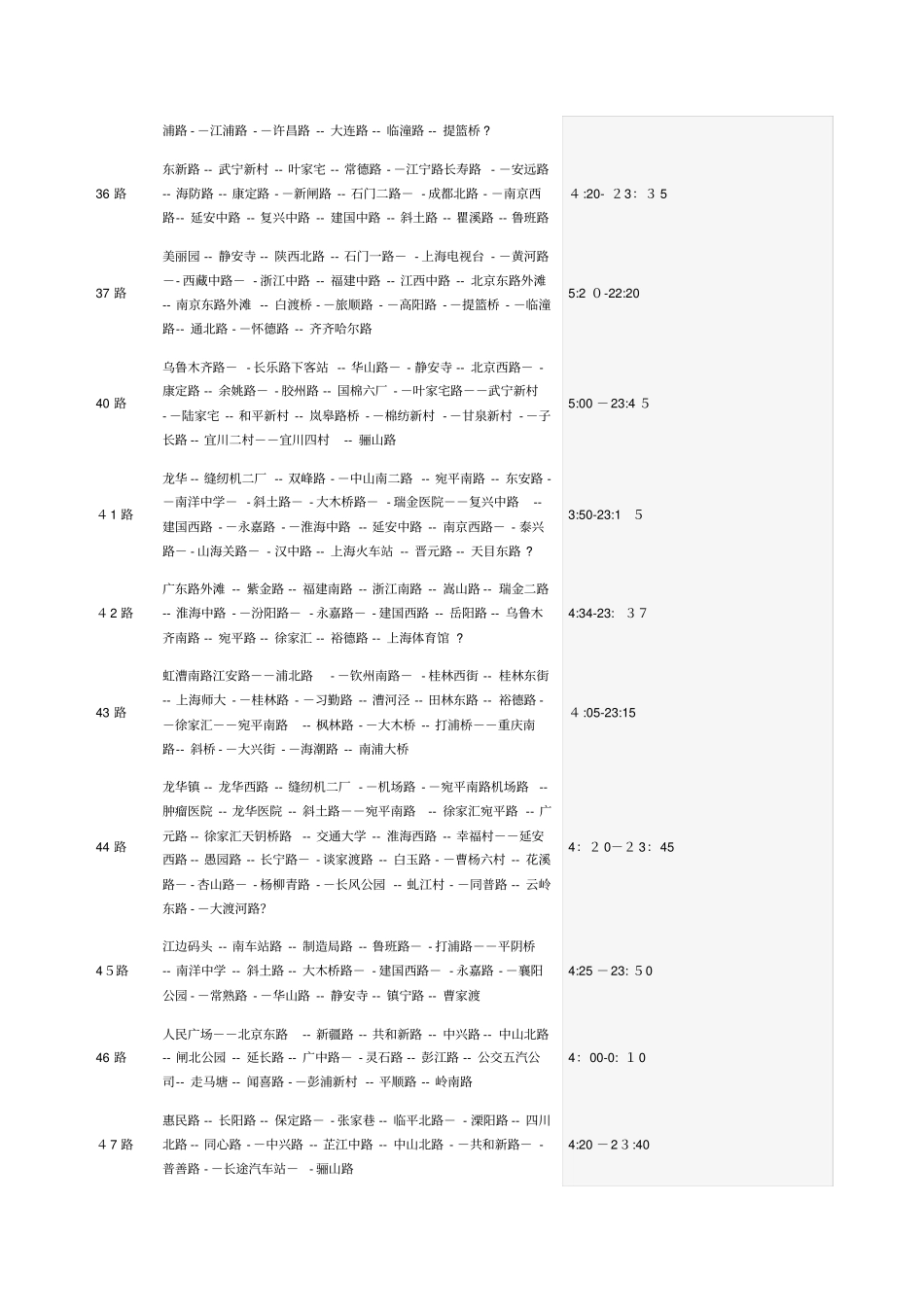 自-上海公交车线路一览表_第3页