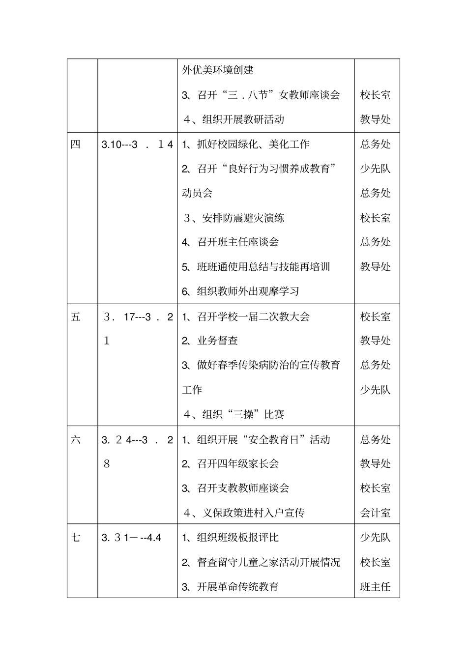 自-学校工作计划行事历_第2页