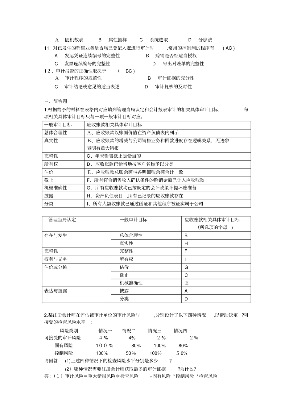 自-审计学学位课练习题_第2页