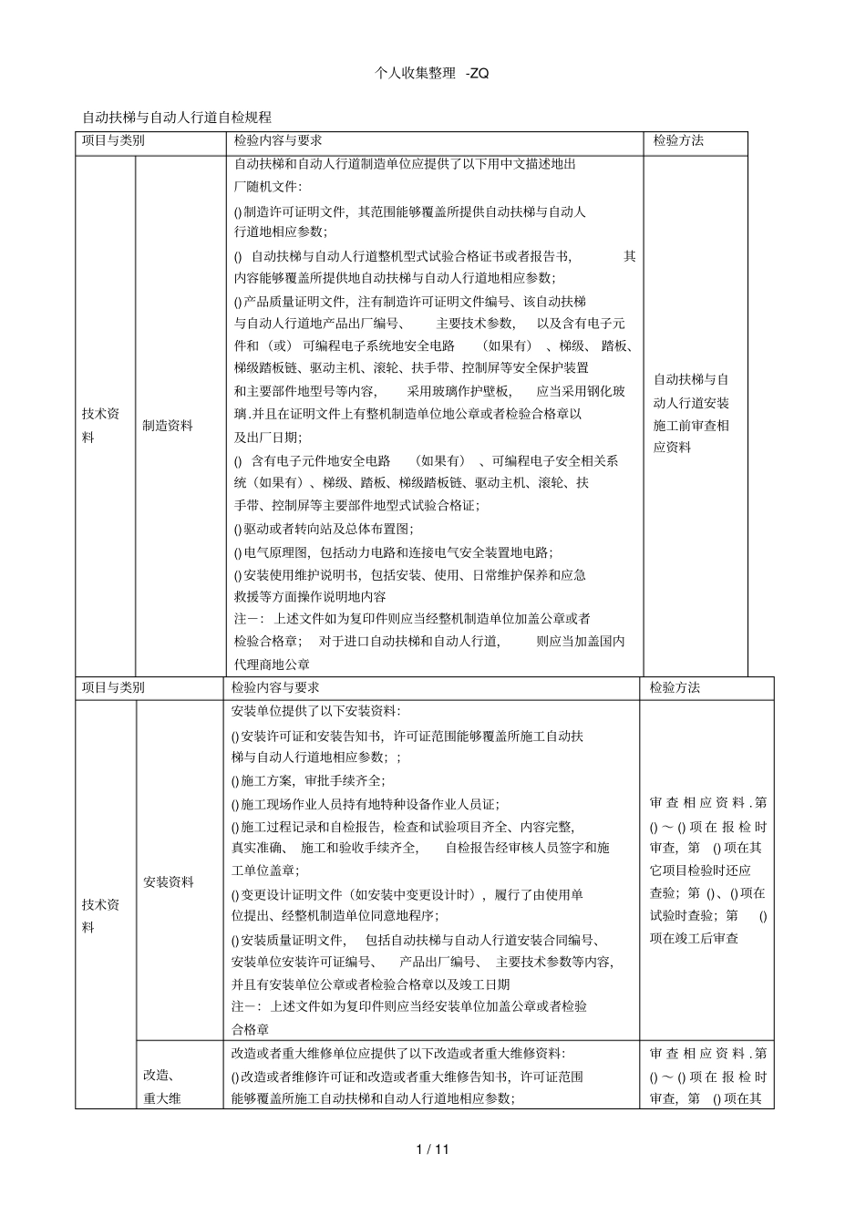 自动扶梯与自动人行道自检规程_第1页