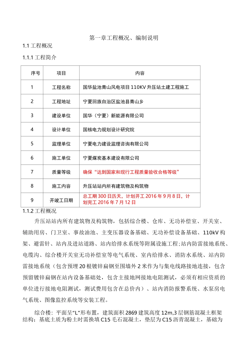 升压站施工组织设计_第1页