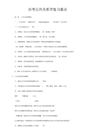 自考公共关系学复习重点