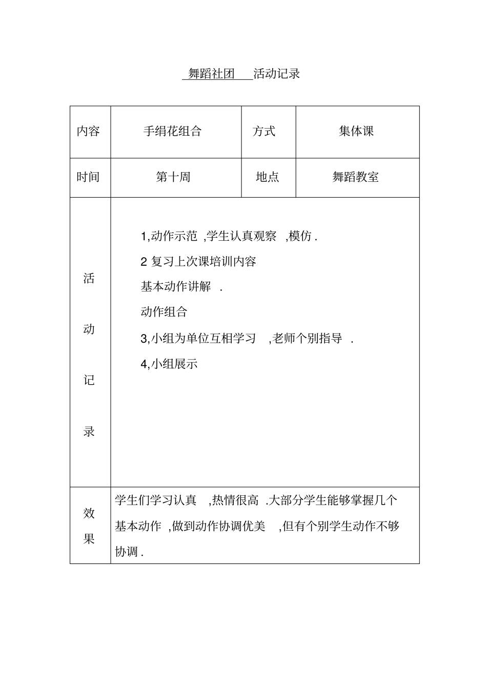 舞蹈社团活动记录_第1页