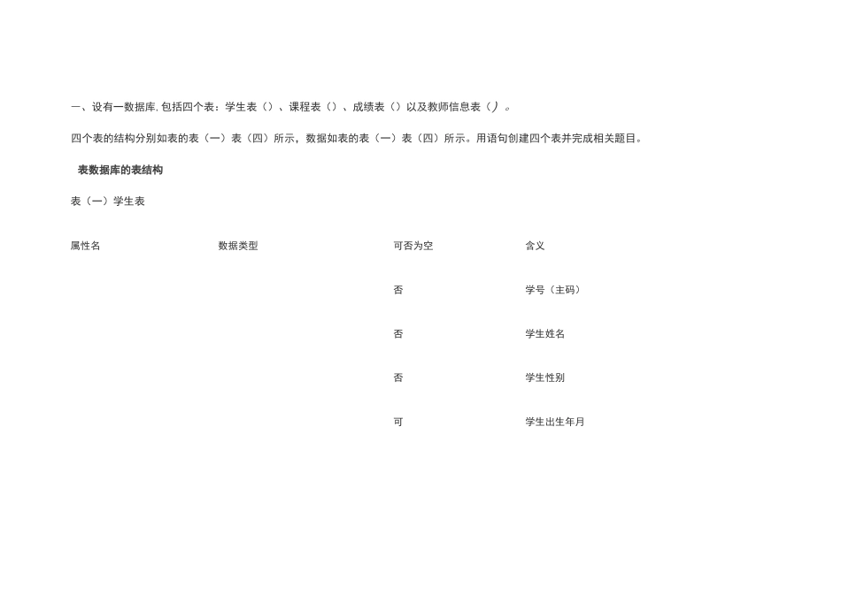sql数据查询练习题_第1页