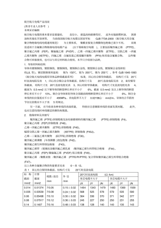 航空电缆简介