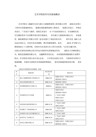 艺术学院校外实训基地概况