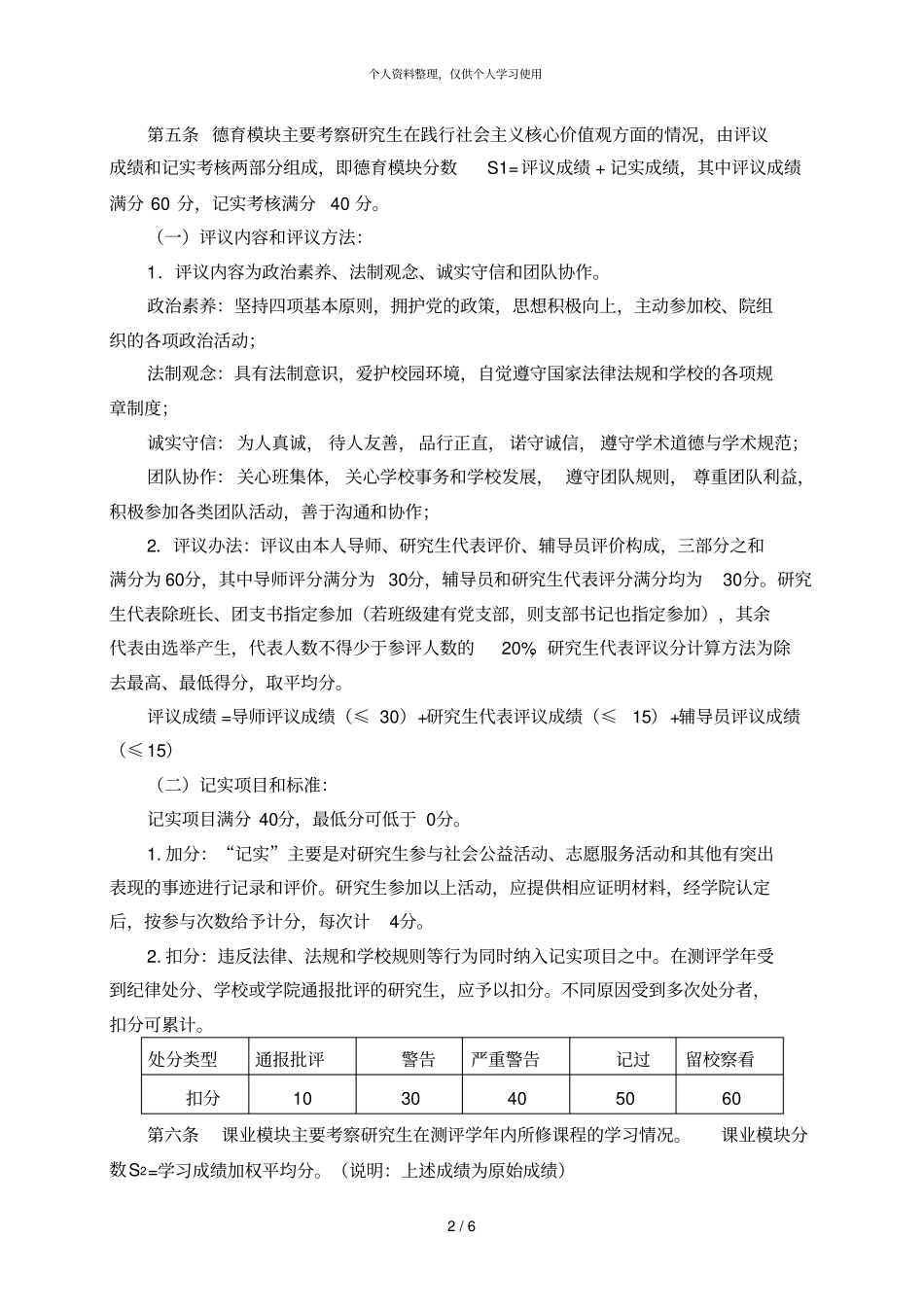 艺术设计学院研究生综合测评实施细则_第2页