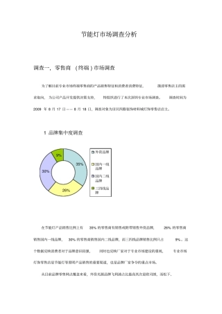 节能灯场调查分析