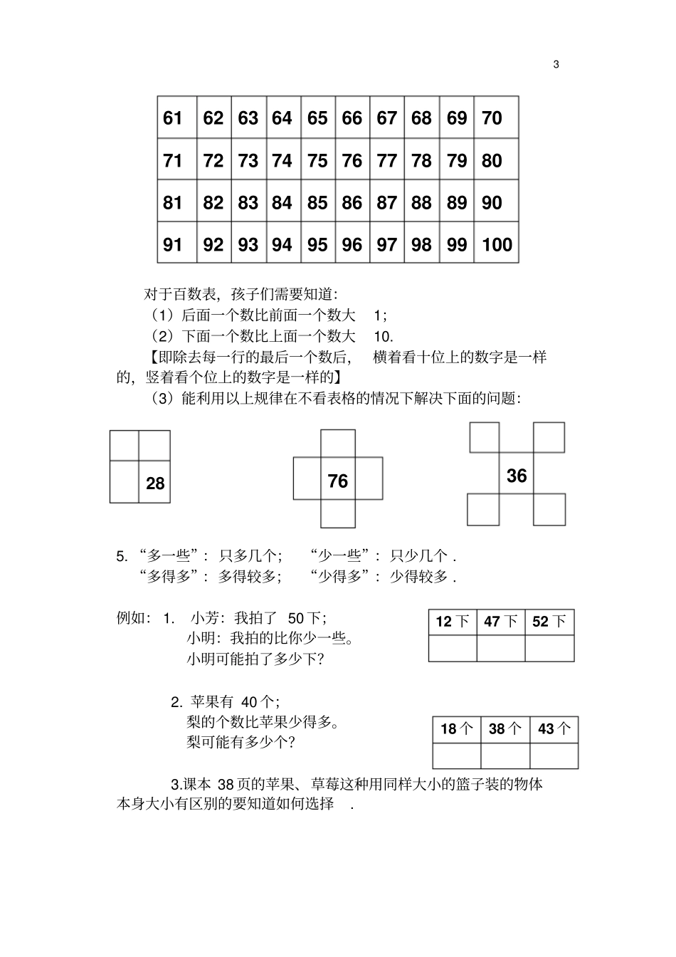 苏教版一年级下册数学知识点梳理最新版_第3页