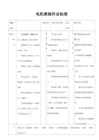 电机维修作业标准