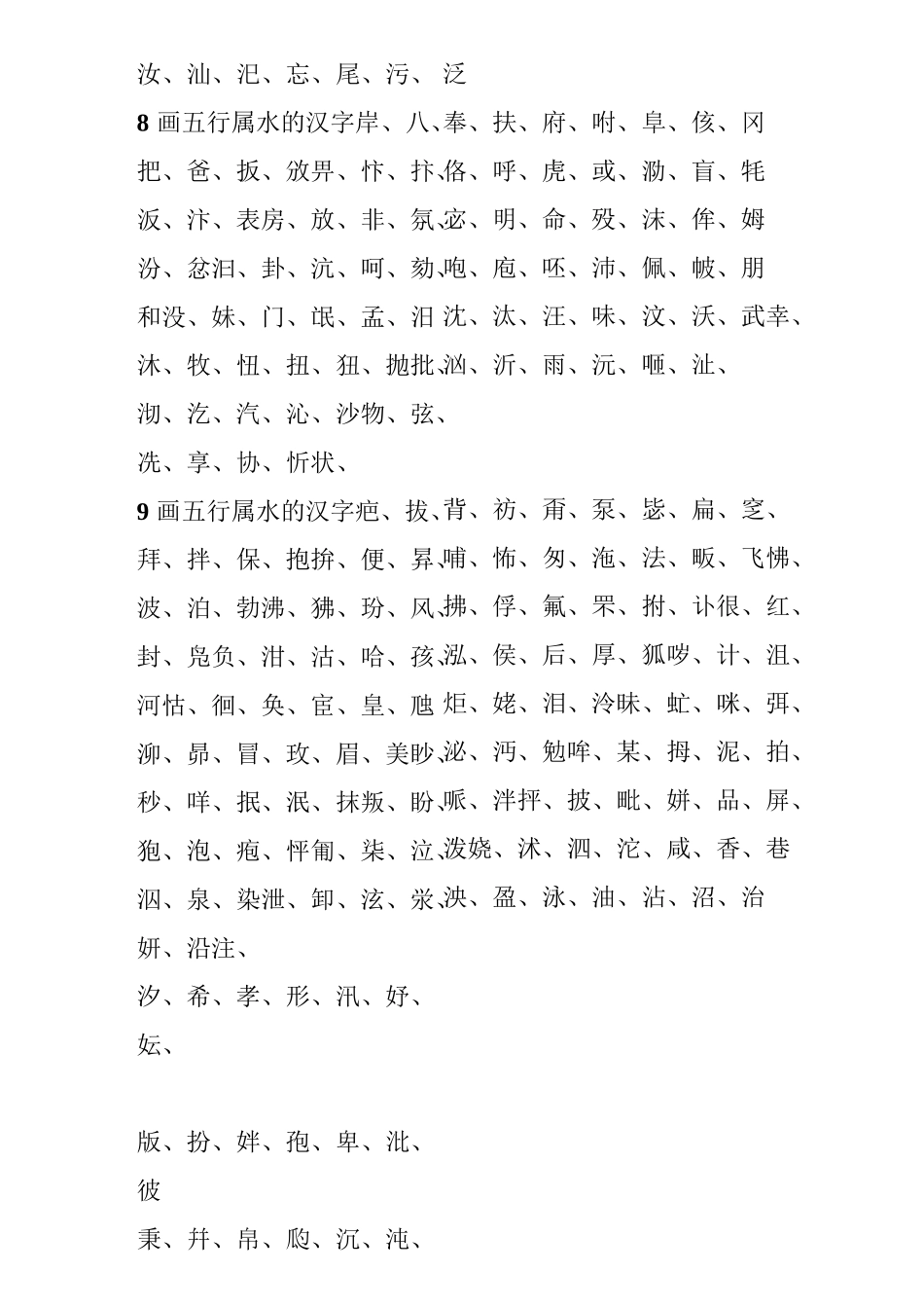五行属水的汉字大全_第3页