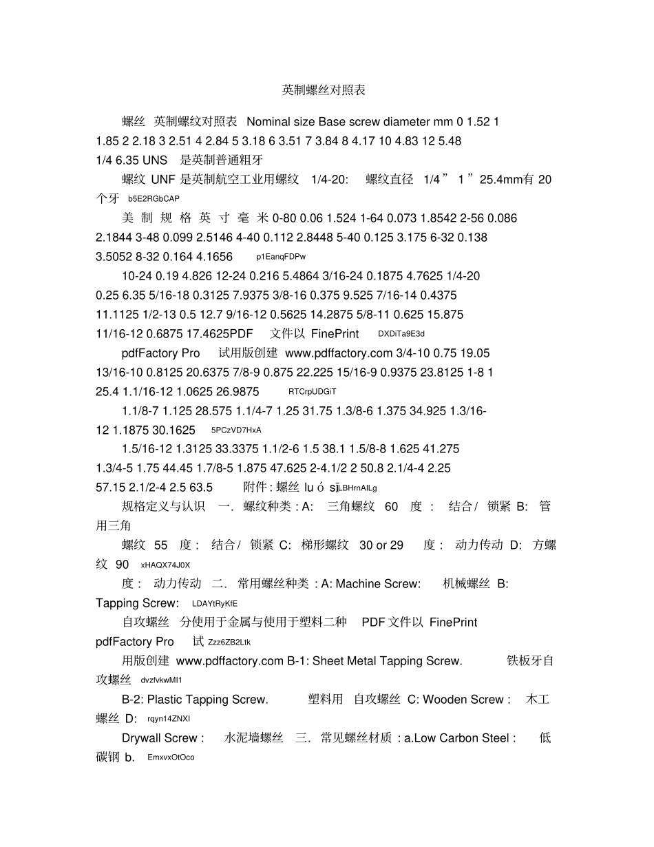 英制螺丝对照表_第1页