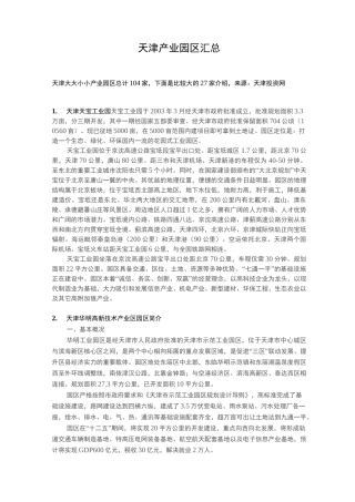 天津产业园区介绍