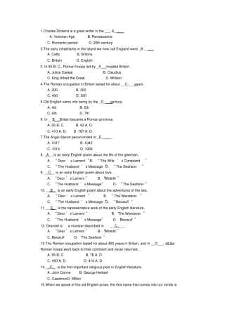 英美文学名著选读选择
