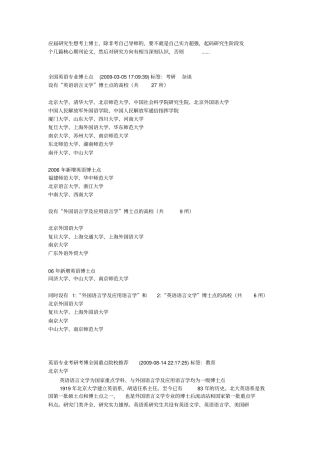 英语专业博士点