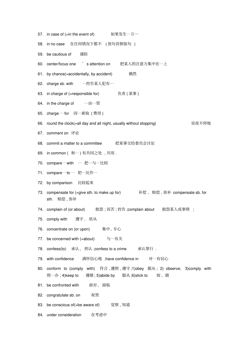 英语专业八级必备词组_第3页