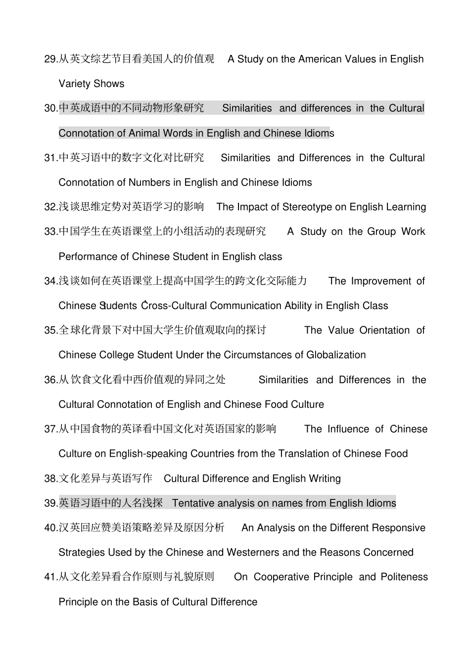 英语专业毕业生跨文化方向选题汇总_第3页