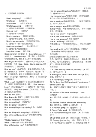 英语打招呼用语