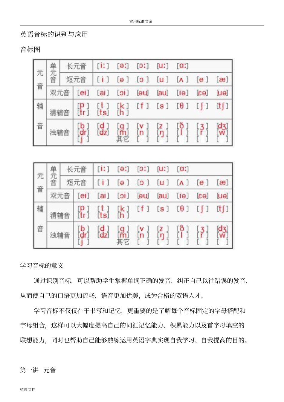 英语的音标和自然拼读_第1页