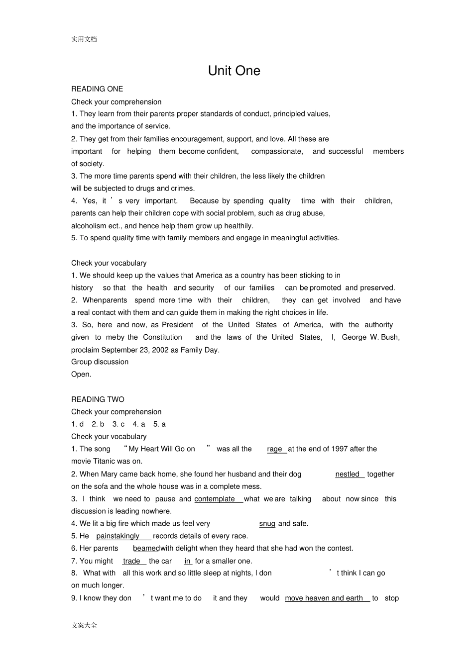 英语阅读大一上_第1页