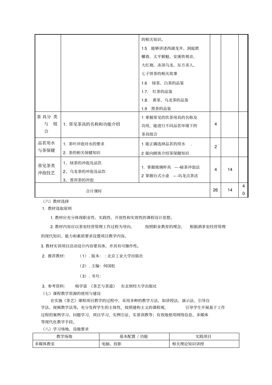 茶艺课程标准_第2页