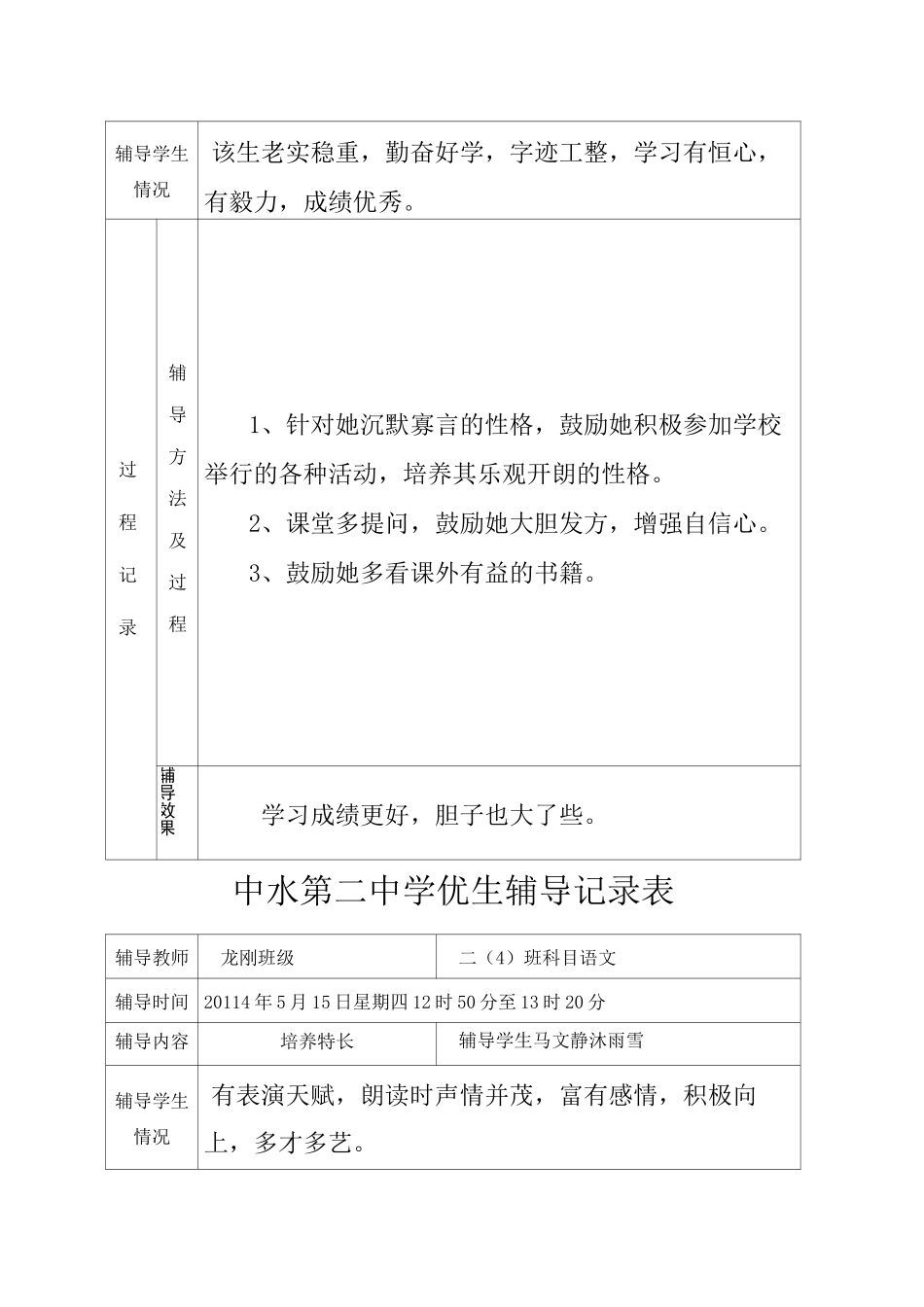 优生辅导记录 _第3页