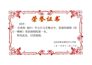 荣誉证书模板大全