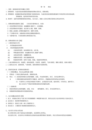 药剂学重点—精简分析