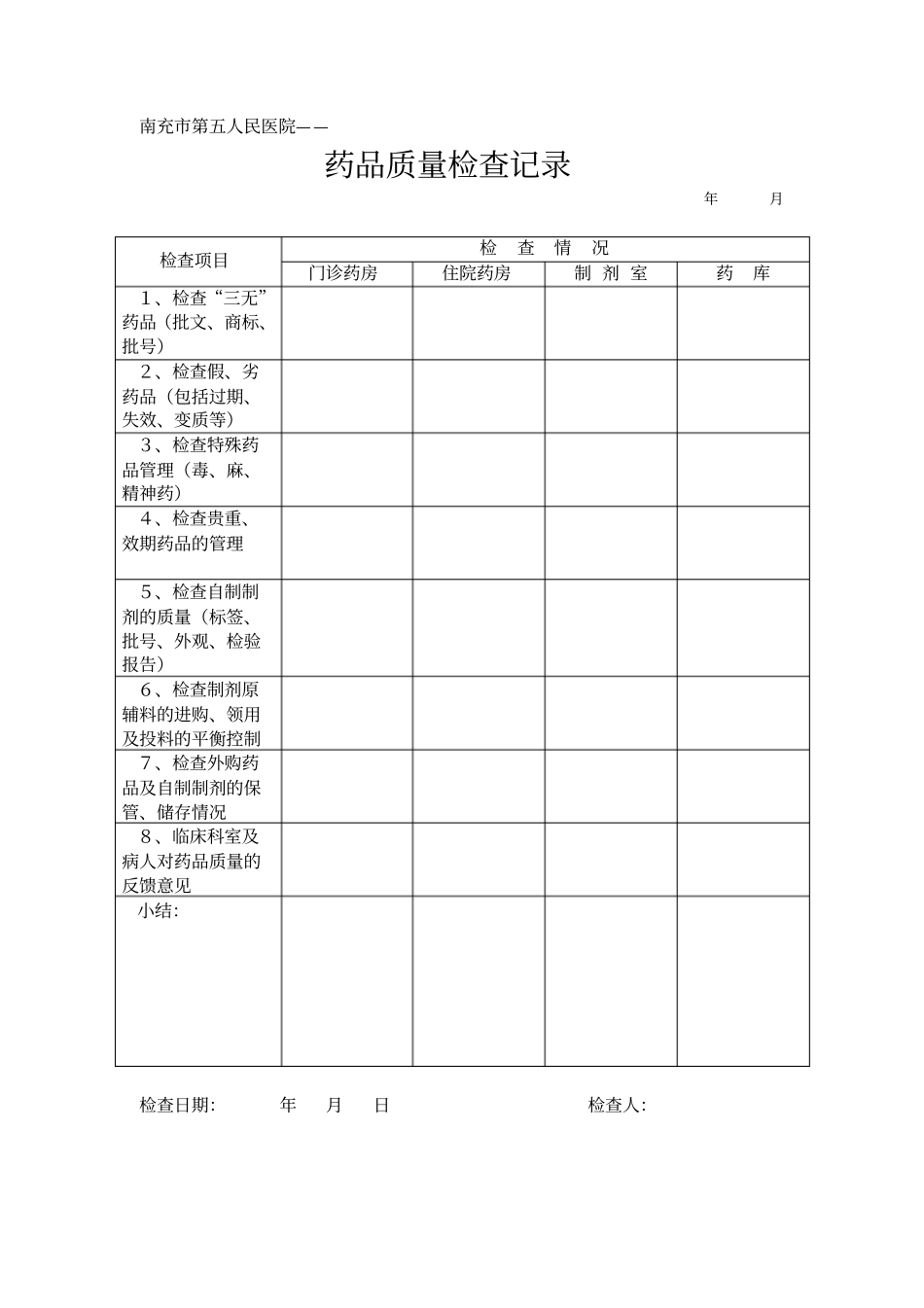 药剂科统计表_第1页