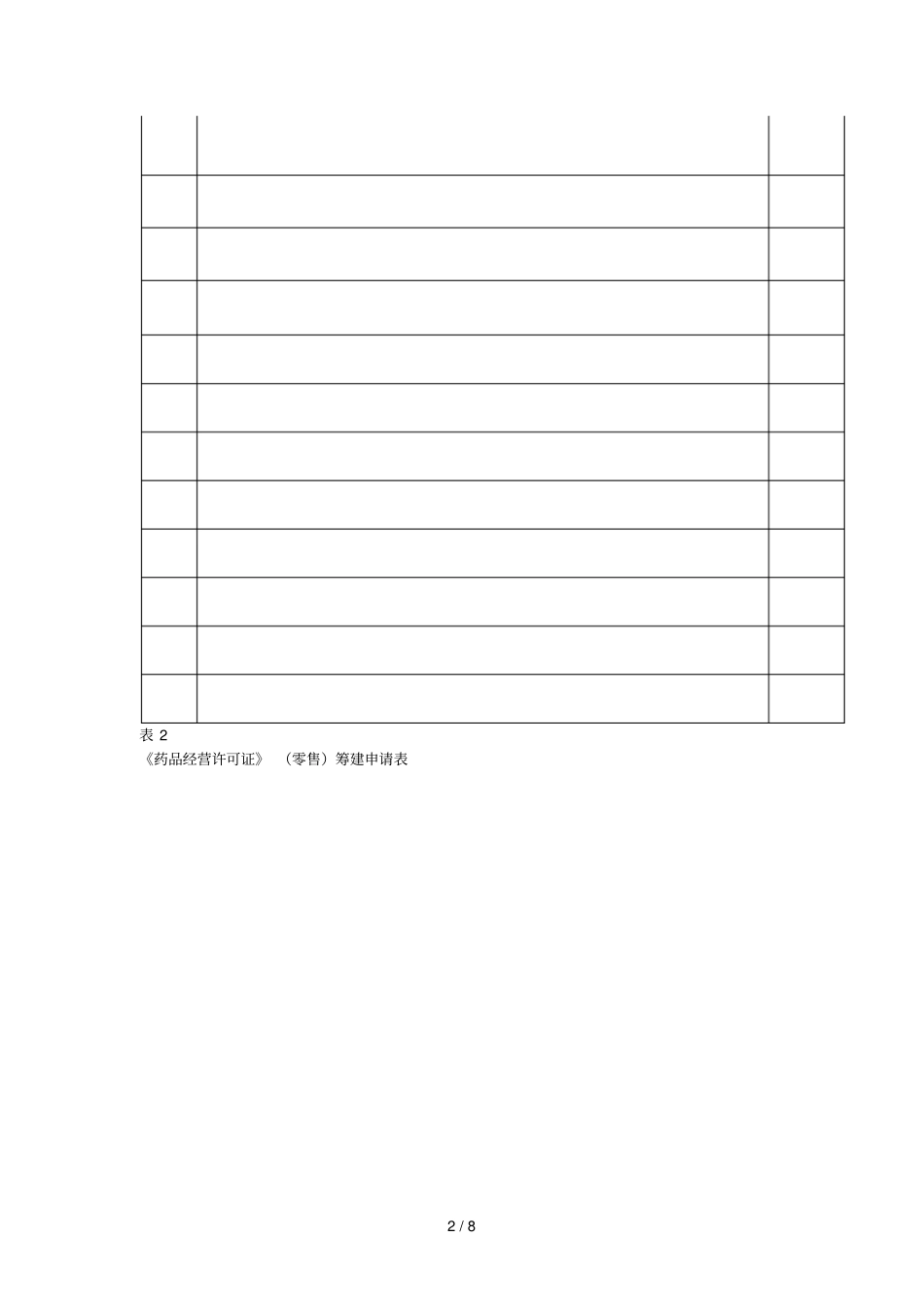 药品经营许可证零售筹建申请表_第2页