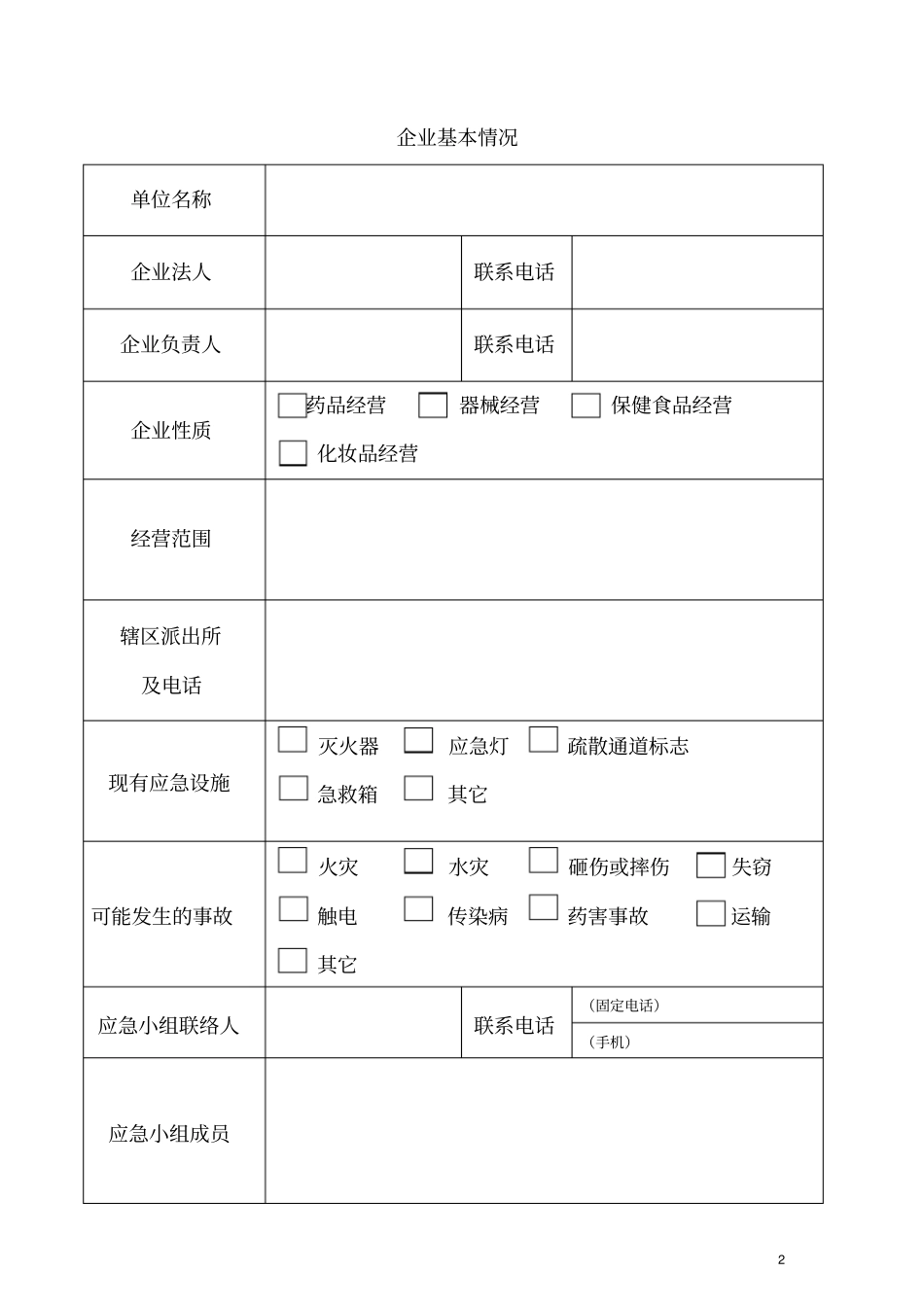 药品经营单位应急预案_第2页