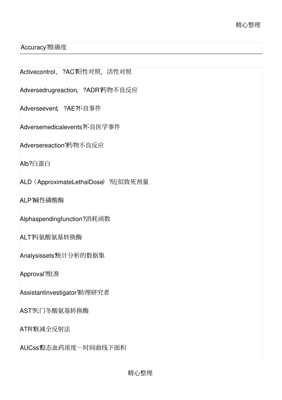 药物临床试验常用英文_第1页