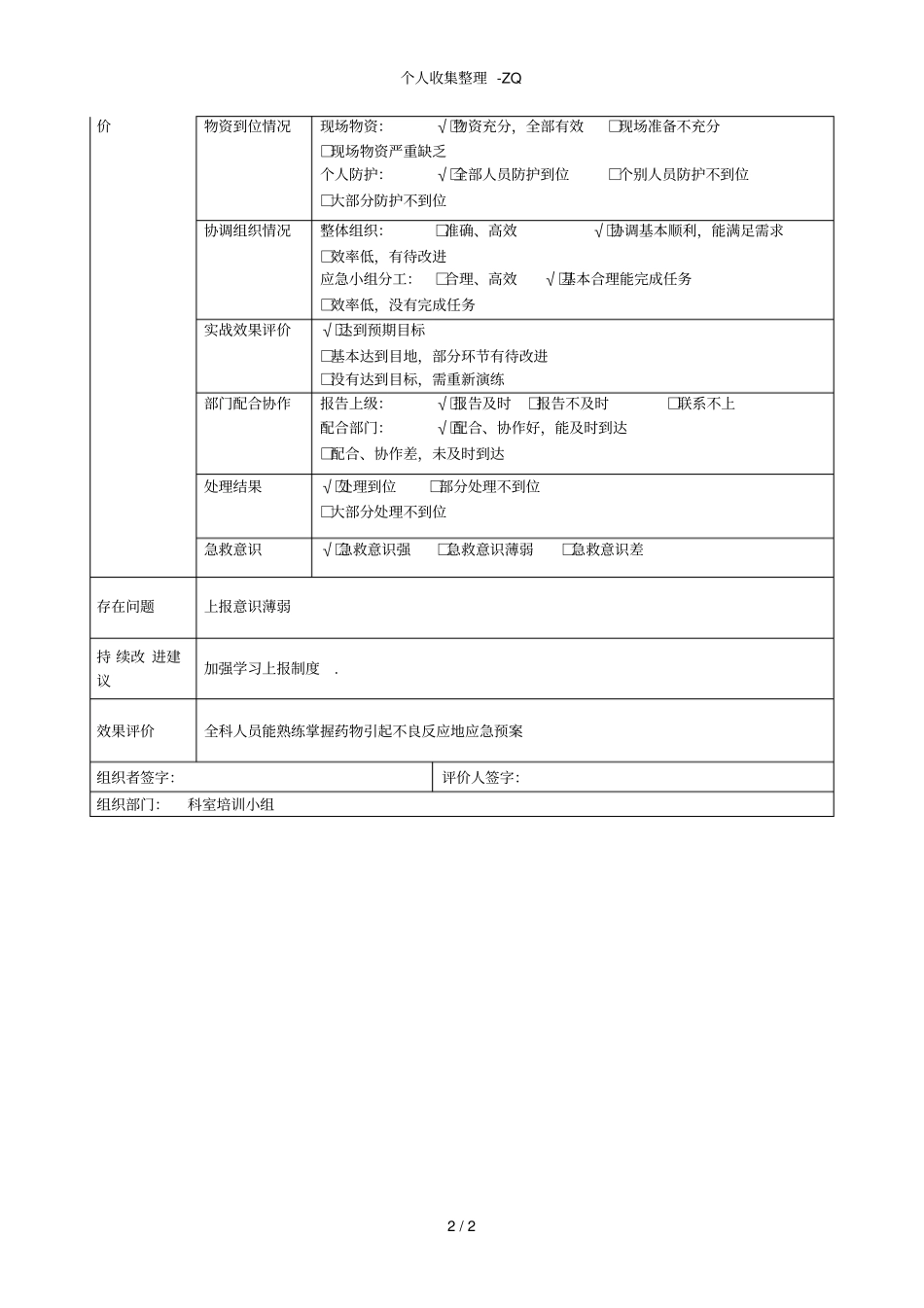 药物引起不良反应的应急预案演练_第2页