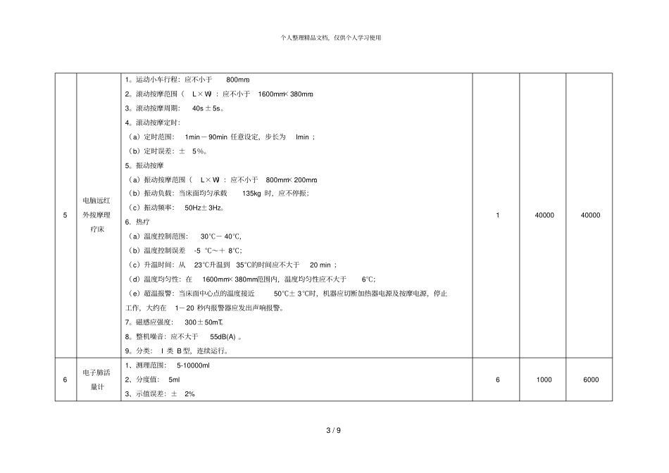 莆田学院体育学院试验设备采购参数_第3页