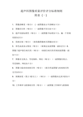 超声科图像质量评价详细介绍