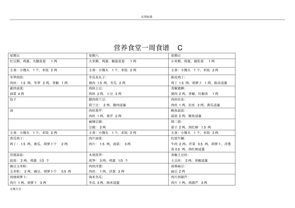 营养食堂一周菜谱_第2页
