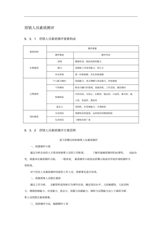 营销人员素质测评工具