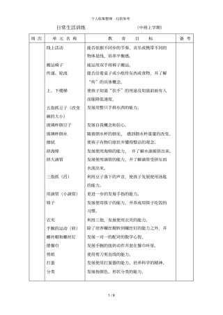 蒙氏中班上学年教学目标