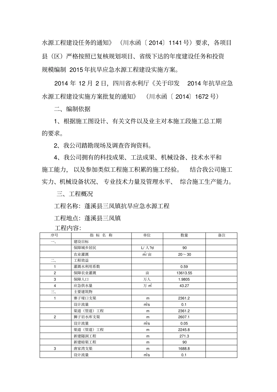 蓬溪三凤镇抗旱应急水源工程管网施工方案与技术措施_第2页