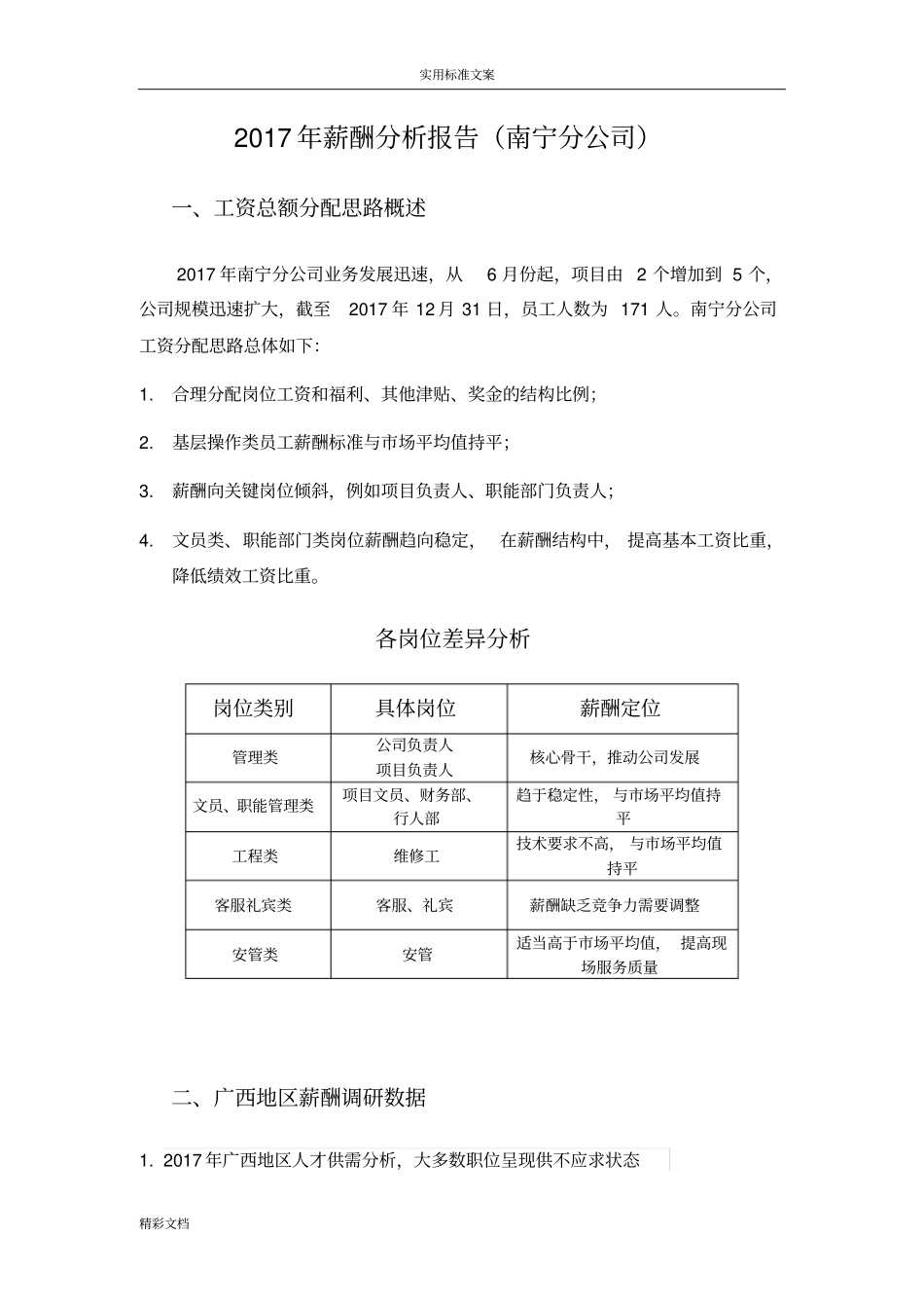 薪酬分析报告报告材料-人工效能分析报告及解决思路_第1页