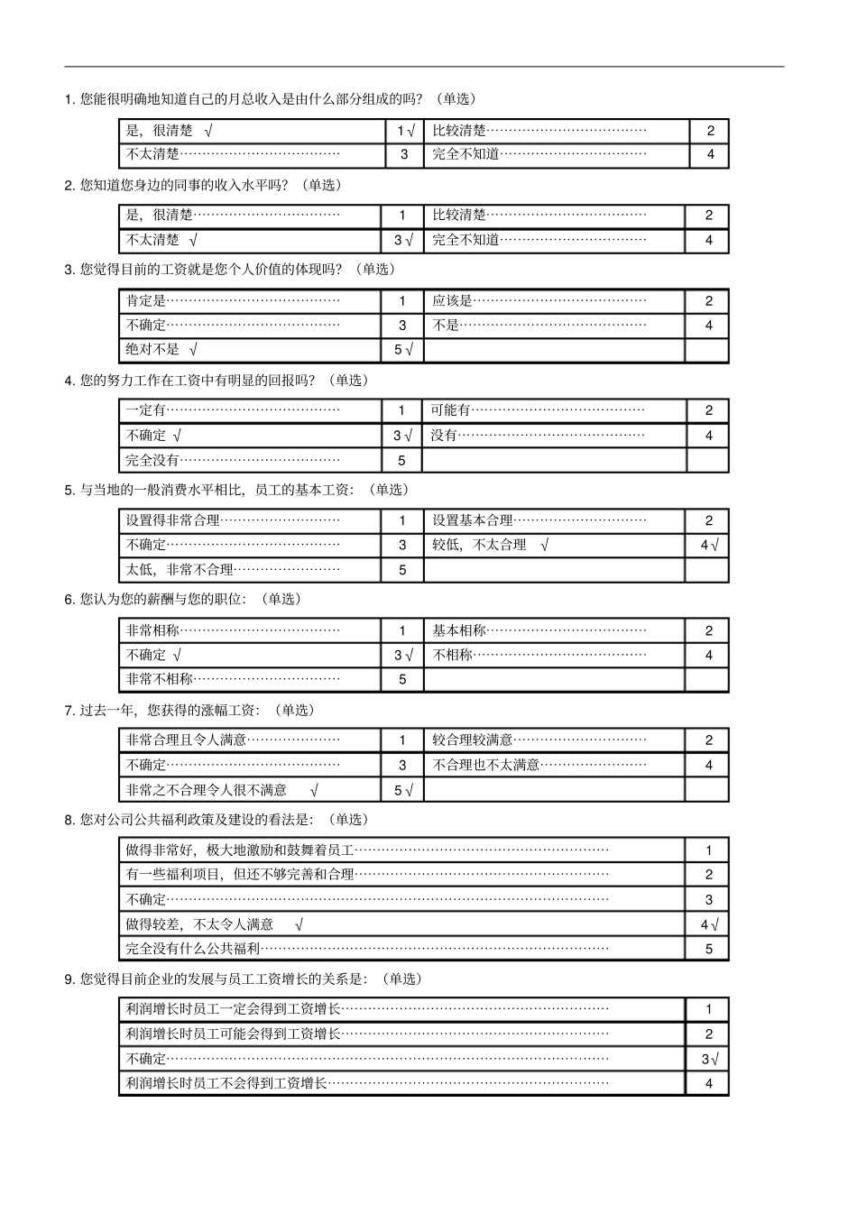 薪酬、绩效现状调研问卷_第2页