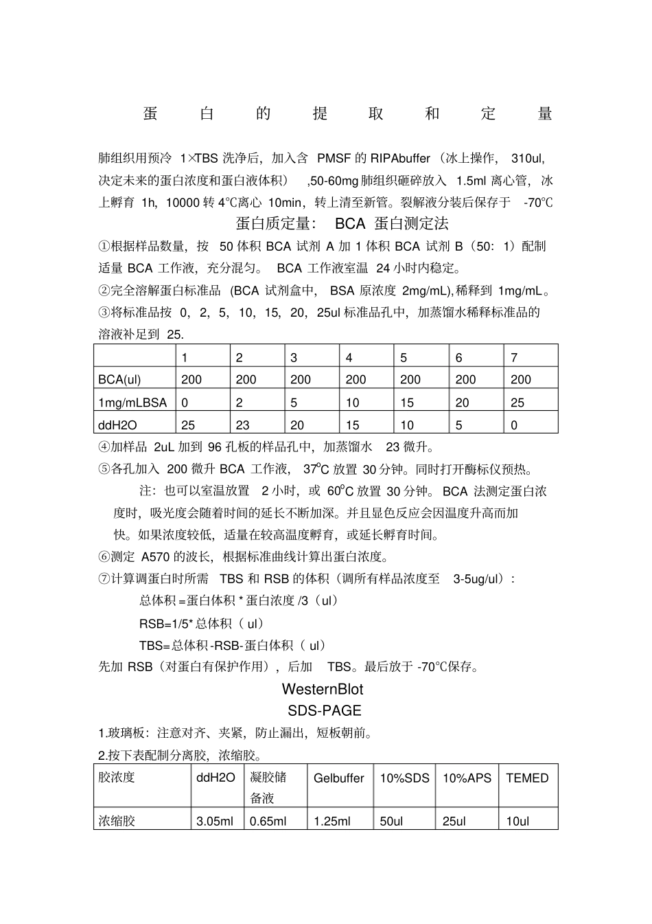 蛋白含量测定及western步骤_第1页