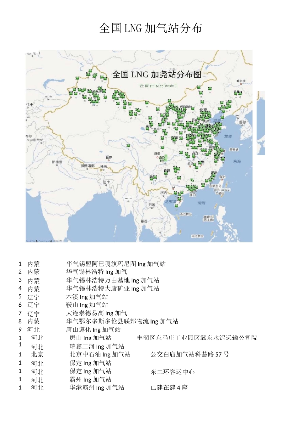 全国LNG加气站站点分布(图文版)_第1页